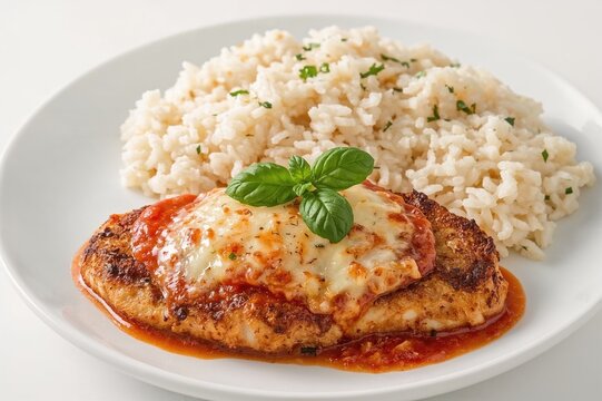 Breaded Chicken Breast with Rice and Mashed Potatoes
