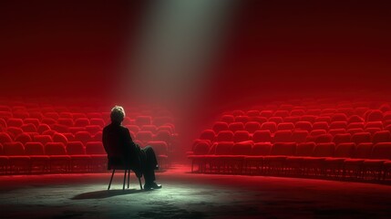 Solitary Back in Theater: Spotlight - Lit Reflection
