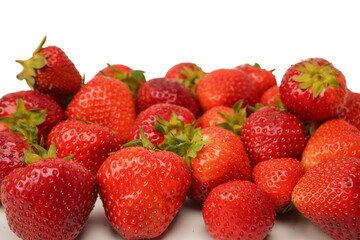 Fresh group of berries isolated on a white background.