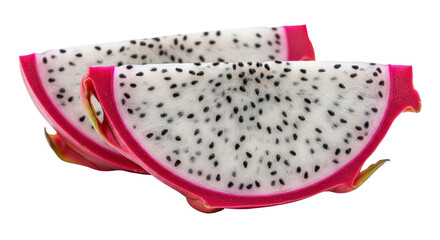 Isolated dragon fruit slices