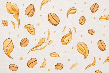 Artistic Peanut Seeds Pattern: An artistic rendering of scattered peanut seeds, offering a charming visual texture perfect for culinary and design projects. Emphasizing a lighthearted vibe