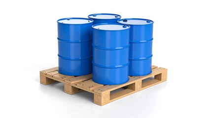 blue oil barrels