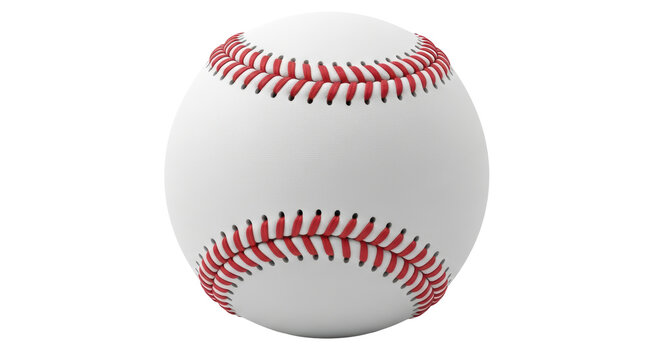 Isolated Baseball Ball with Red Stitching