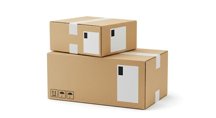 Two Cardboard Boxes Ready for Shipping and Delivery