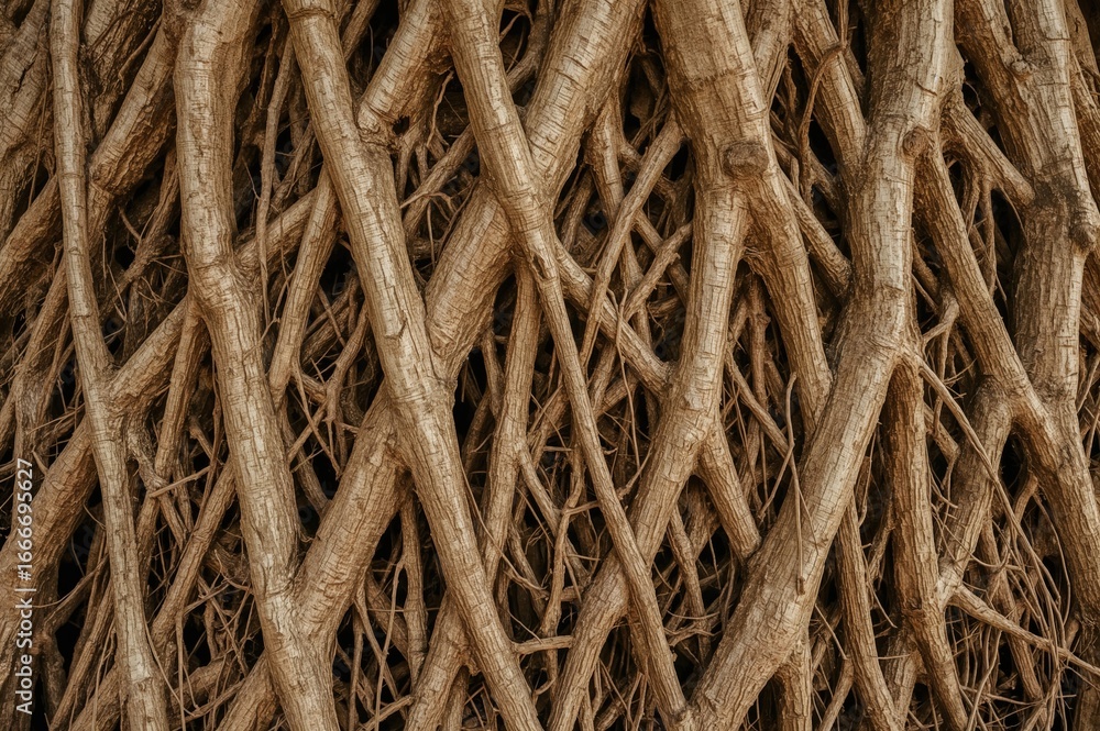 Poster abstract design of tree roots as a backdrop