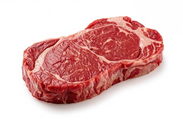 Fototapeta premium A raw T-bone cut displayed on a white background