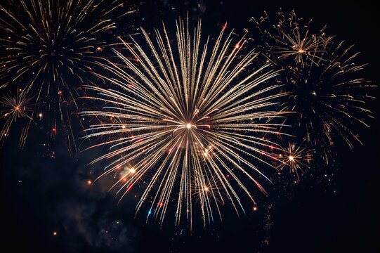 Vibrant explosion of colors in a festive firework show for anniversary celebration