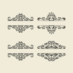 Decorative floral vector ornament on white background