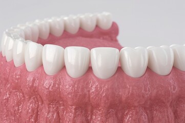 3D visualization of dental crowns fixed on modified teeth within the gums