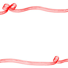 赤いレーキタッチのリボンフレーム