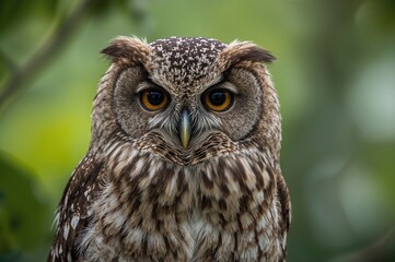 Obraz premium The Ketupa ketupu, commonly called the buffy fish owl, belongs to the Strigidae family of fish owls.