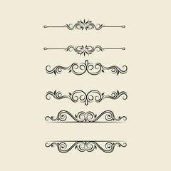 Decorative floral vector ornament on white background