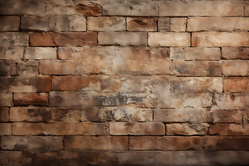 Obraz premium Rustic brick wall texture with weathered details for background use