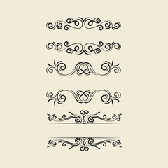 Decorative floral vector ornament on white background