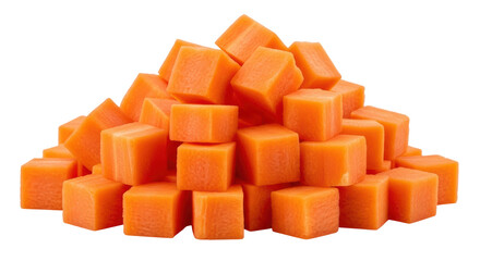 Isolated Diced Carrots