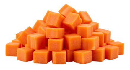 Isolated Diced Carrots