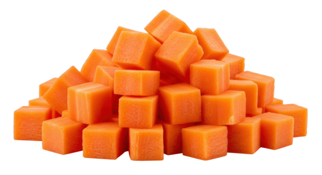 Isolated Diced Carrots