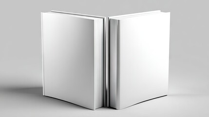 Blank book mockup with open pages.