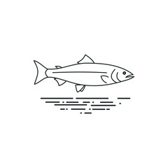 fish line logo EPS template icons vector illustration transparent background