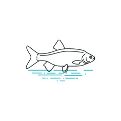fish line logo EPS template icons vector illustration transparent background