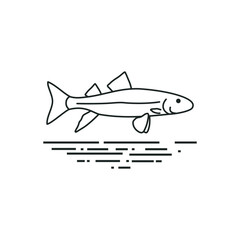 fish line logo EPS template icons vector illustration transparent background