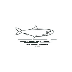 fish line logo EPS template icons vector illustration transparent background