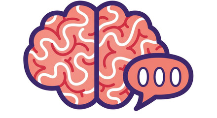 Isolated Brain with Speech Bubble