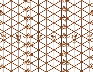 Ornate brown repeating pattern on white background