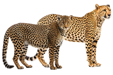 african leopard wildlife cheetah isolated on white background, png, ai generated.