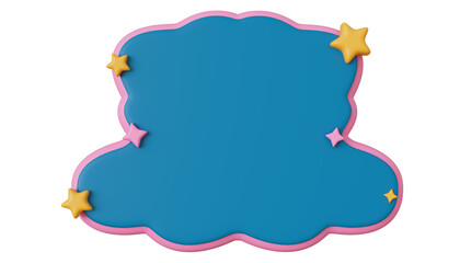 Cartoon Frame with Stars Clay Illustration Cute Childrens Day