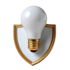 Classic Light Bulb Design on Decorative Wall Mount with Elegant Gold Trim and Textured Background