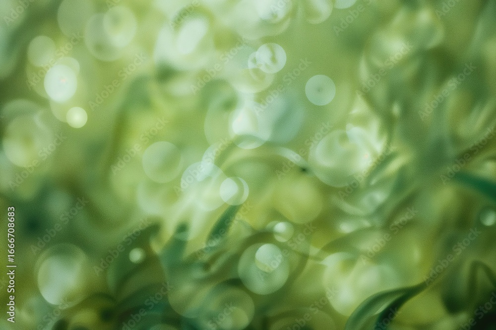 Poster nature-inspired abstract backdrop with green bokeh effect