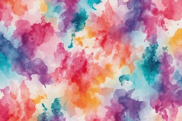 Seamless Pattern of Abstract Watercolor Brush Strokes and Tie Dye Effects with Vibrant Blurred Backdrop