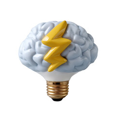 Creative Concept of a Light Bulb Merging with a Brain Representing Innovative Ideas and Inspiration