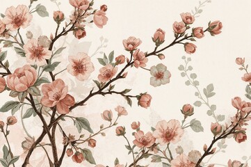 Fototapeta premium Floral-themed abstract design with sophisticated style