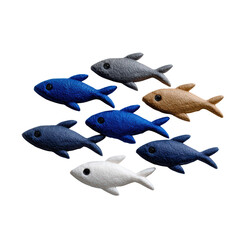 Group of Colorful Fish Swimming Together in a Clear Blue Ocean Environment
