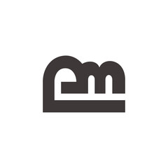 letter em simple linked loop font logo vector