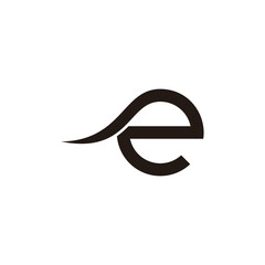 letter e simple round curves geometric logo vector