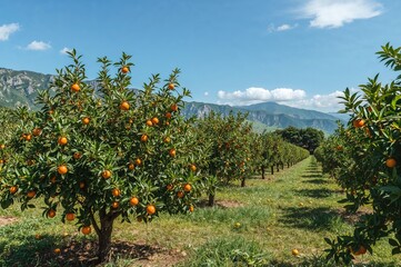 Rural tourism featuring citrus groves in a scenic garden setting