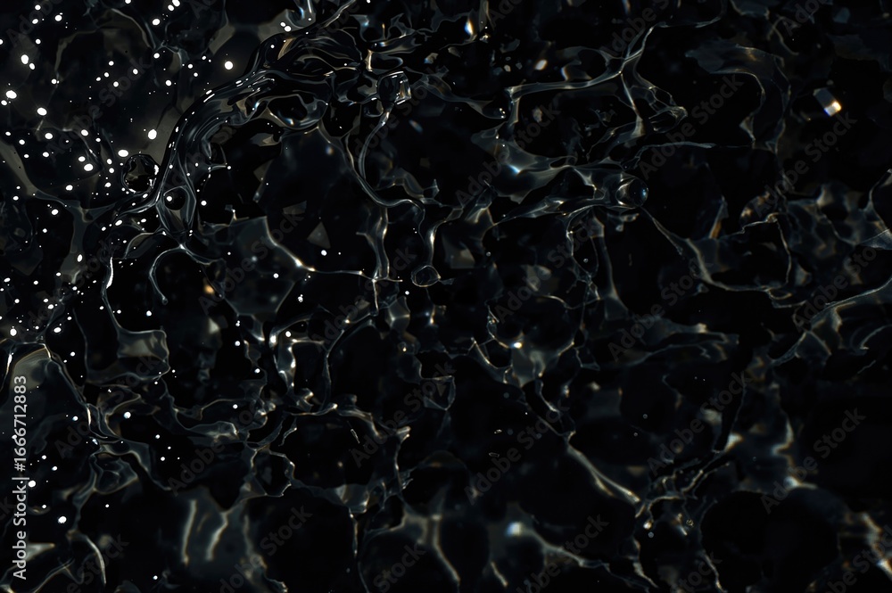 Poster dark translucent water with gentle ripples and splashes, creating an abstract natural backdrop. smoo