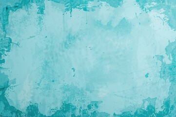 Turquoise Textured Plaster Background with Abstract Grunge Style and Design Area