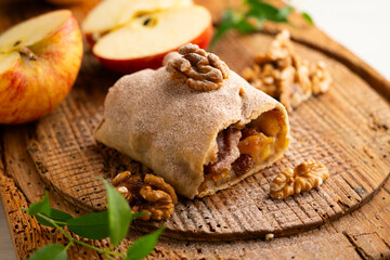 Apple strudel is a traditional dessert typical of Austrian and southern German cuisine.