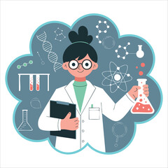 scientific medical research vector illustration