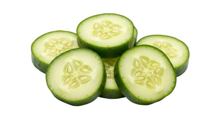 Isolated Sliced Cucumber