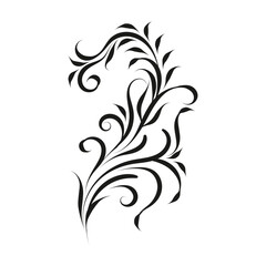 Decorative floral vector ornament on white background