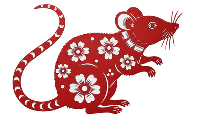 Isolated Paper Cut Rat
