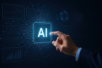 Futuristic AI technology interface