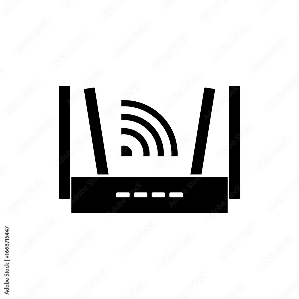 Poster internet service wireless router icon isolated on white background