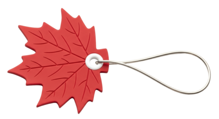 Isolated Red Maple Leaf Tag