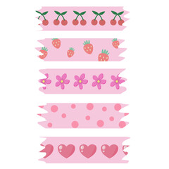Ripped washi tape pink set sticker